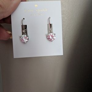Authentic Kate Spade clear silver dangle earrings.